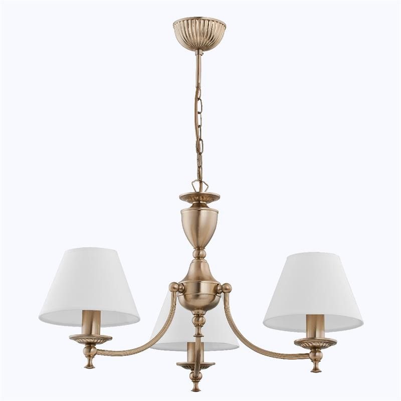 Lampa wisząca Alfa Sofia mosiężno-biała wym: 64 x 40,8 x 40,8 cm 3xE14 x 10W 1 szt.