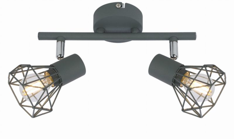 Lampa sufitowa wisząca Candellux Verve 0976 szara szerokość 34 cm 2xE14 x 40W 1 szt.