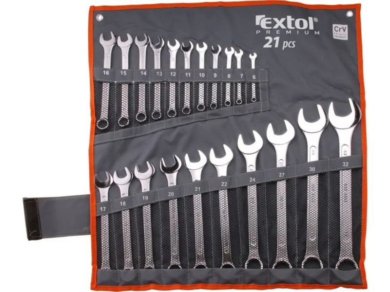 Zestaw kluczy płasko oczkowych Extol Premium 6 do 32 mm 21 szt