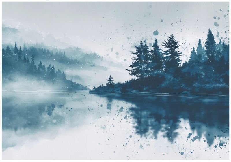 Fototapeta WALLARENA Do Sypialni Salonu Na Flizelinie Las Natura Jezioro Niebieski 350x250 cm 16139VX7 1 szt.