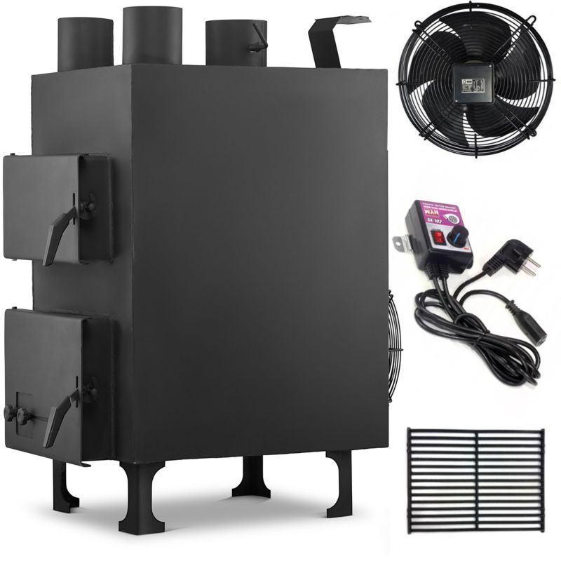 Piec szamotowy z nadmuchem NADMUCHOWY grzewczy WENTYLATOR kosa 20kW 1 szt