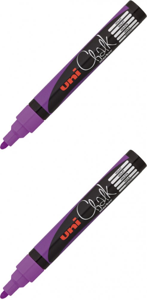 2x Marker kredowy Uni PWE-5M, okrągła, 2.5mm, fioletowy