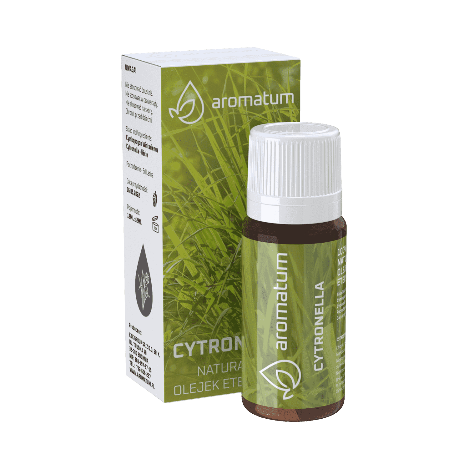 Aromatum - cytronella naturalny olejek eteryczny, 12 ml