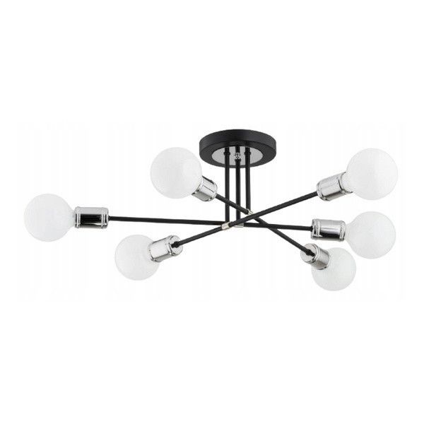 Lampa sufitowa wisząca Alfa Toledo 1282 czarna-chromowana industrialna 6xE27 x 15W 1 szt.