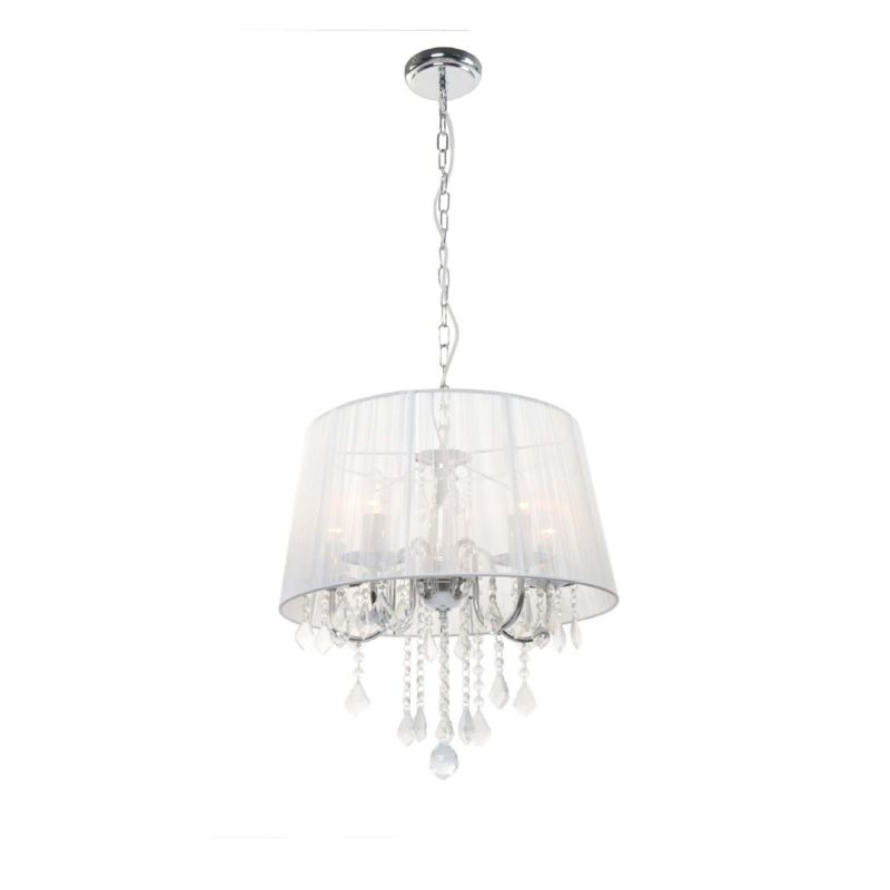 Lampa sufitowa wisząca Light Prestige Mona 2723 srebrno-przezroczysty szerokość 45 cm 5xE14 x 40W 1 szt.