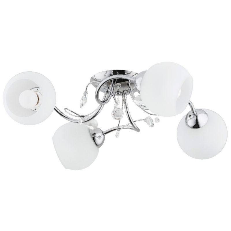 Lampa sufitowa wisząca Alfa Livia 5248 chromowana biała dekoracyjna 4xE27 x 15W 1 szt.