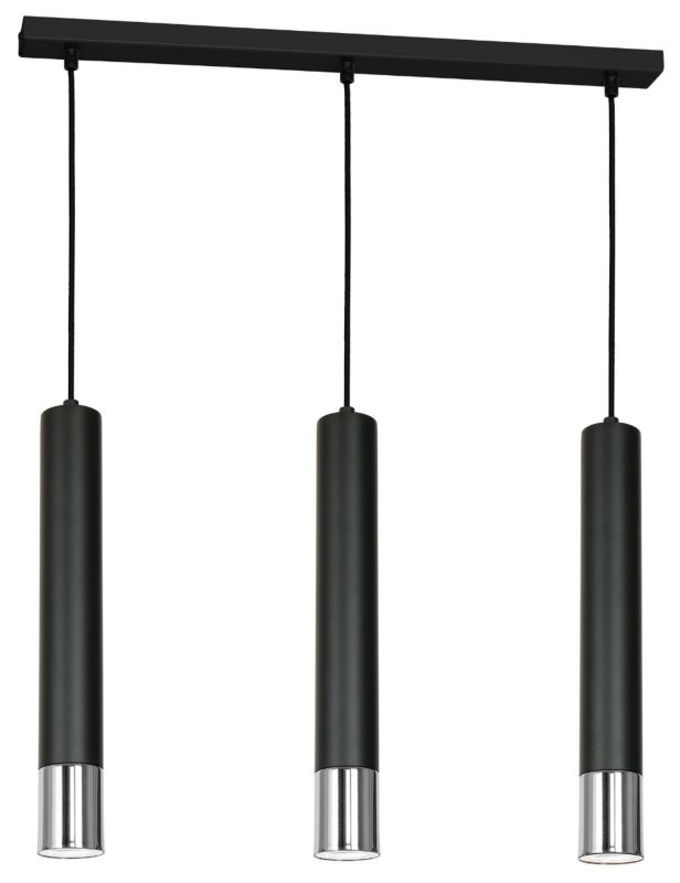 Lampa wisząca Luminex Nest 0575 czarny matowa-chromowana tuby 3xGU10 x 8W 1 szt.
