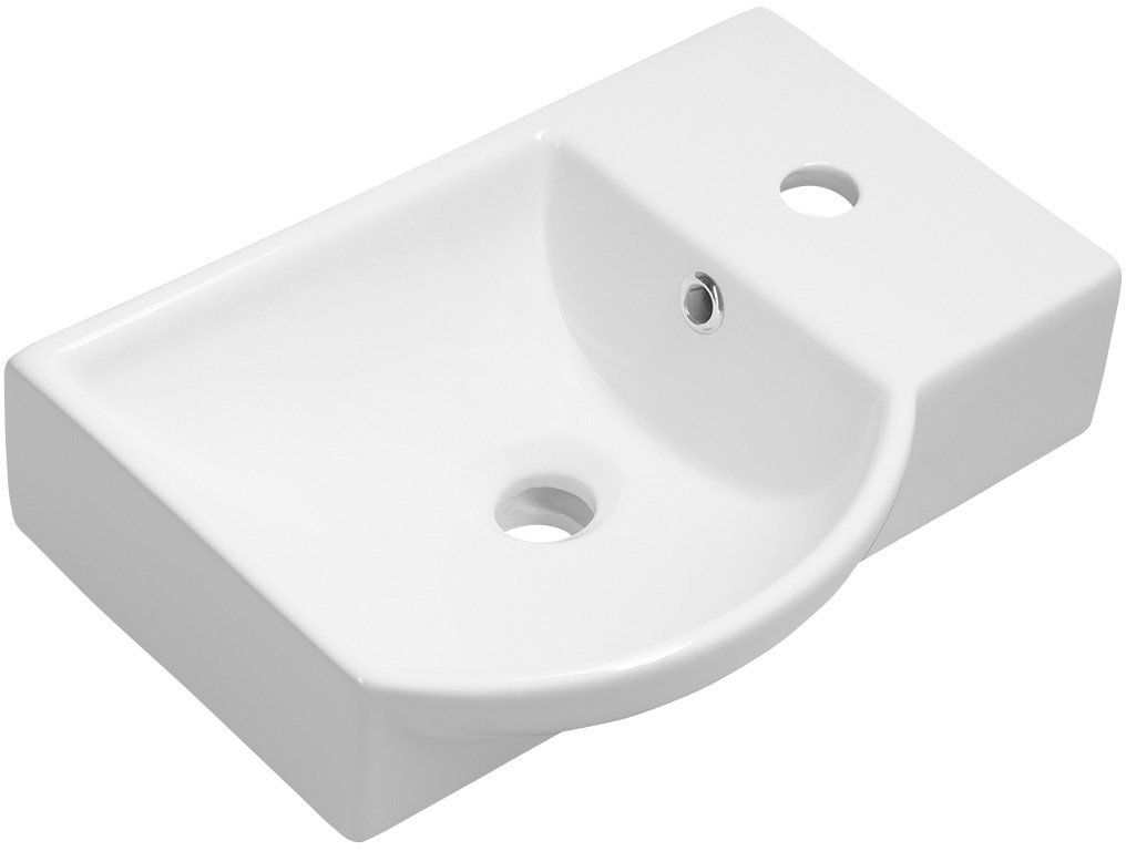Sapho Small Litos umywalka 45x32 cm ścienna asymetryczna prawa biała 4079