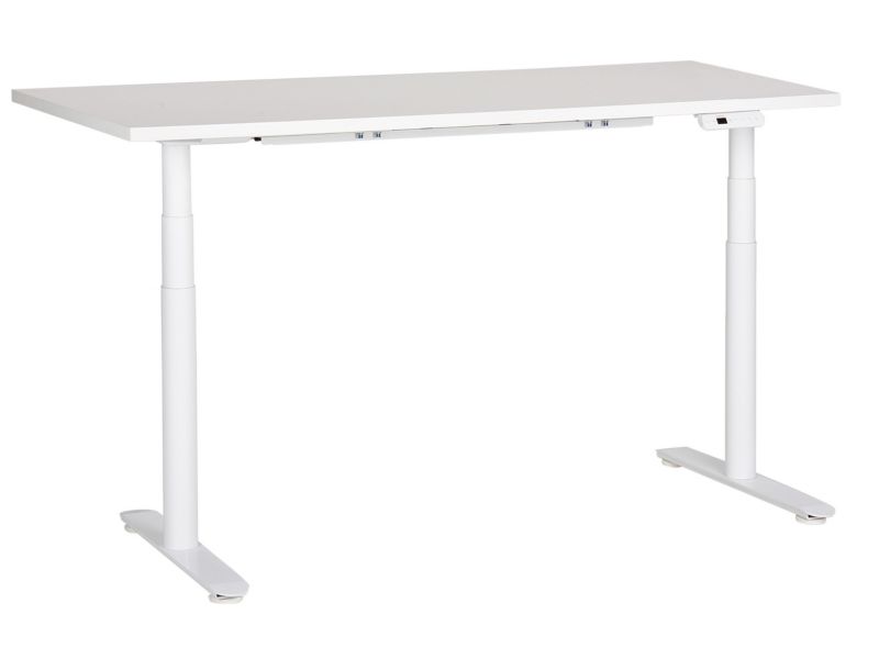 Biurko regulowane elektrycznie 160 x 72 cm białe Destinas 1 szt.