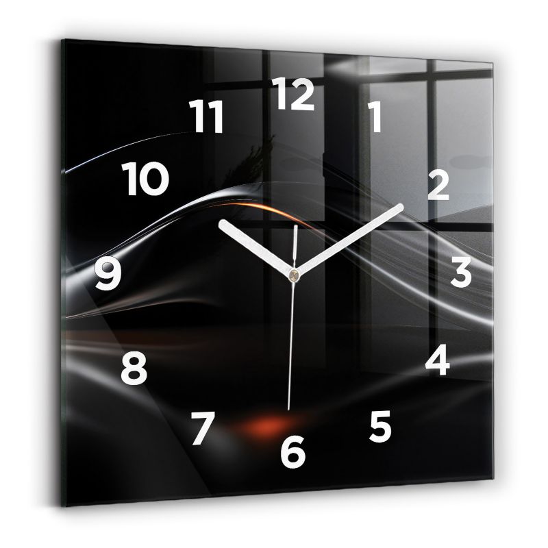 Zegar z białymi wskazówkami Wallfluent 30x30 cm Abstrakcja Szklany 1 szt.
