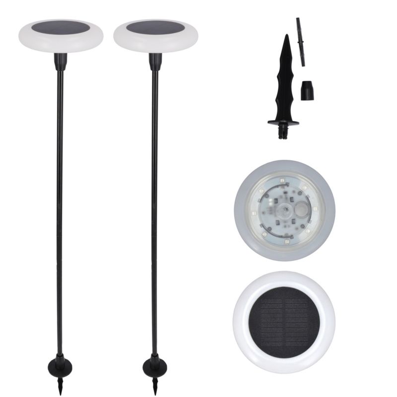 Lampa solarna LED wbijana JUMI do ogrodu dekoracja ogrodowa czujnik zmierzchu 2 szt.