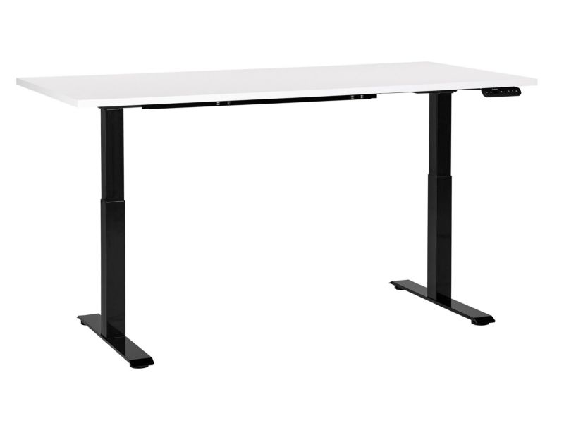 Biurko regulowane elektrycznie 160 x 72 cm biało-czarne Destines 1 szt.