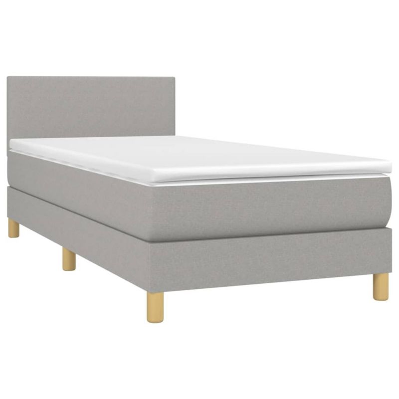 Łóżko kontynentalne WaszeMeble 90x200 cm jasnoszare WM-3133525 1 szt.