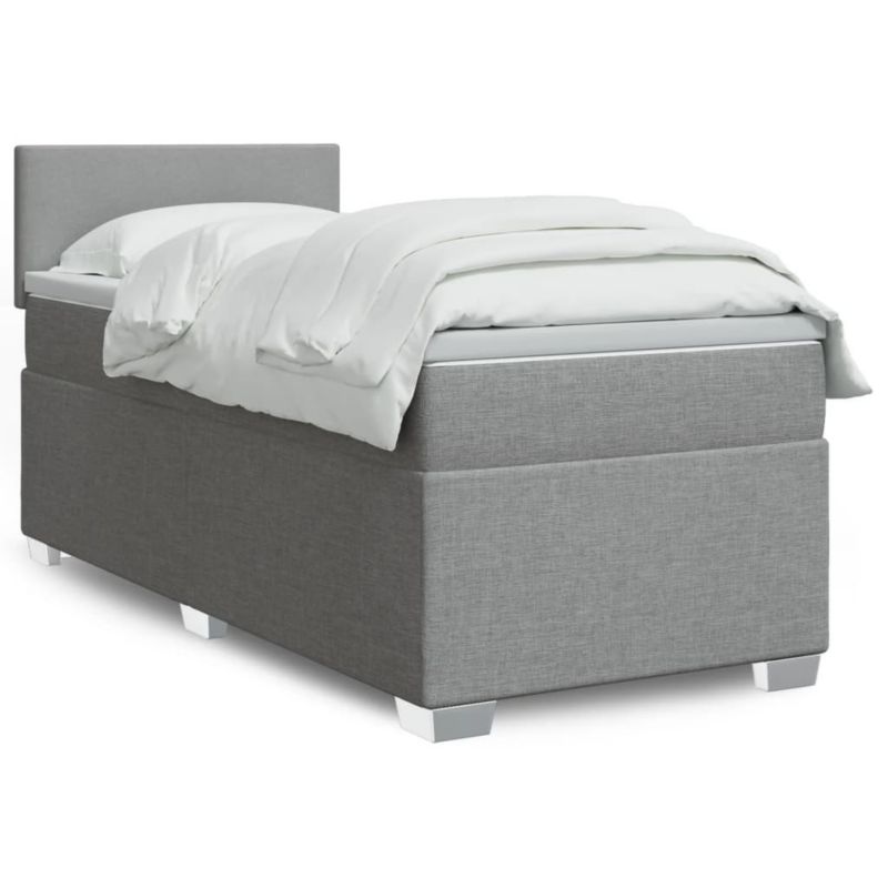 Łóżko kontynentalne WaszeMeble 90x190 cm jasnoszare WM-3285736 1 szt.