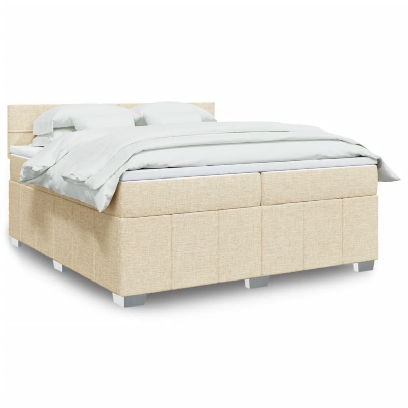 Łóżko z materacem WaszeMeble 200x200 cm kremowy WM-3287180 1 szt.