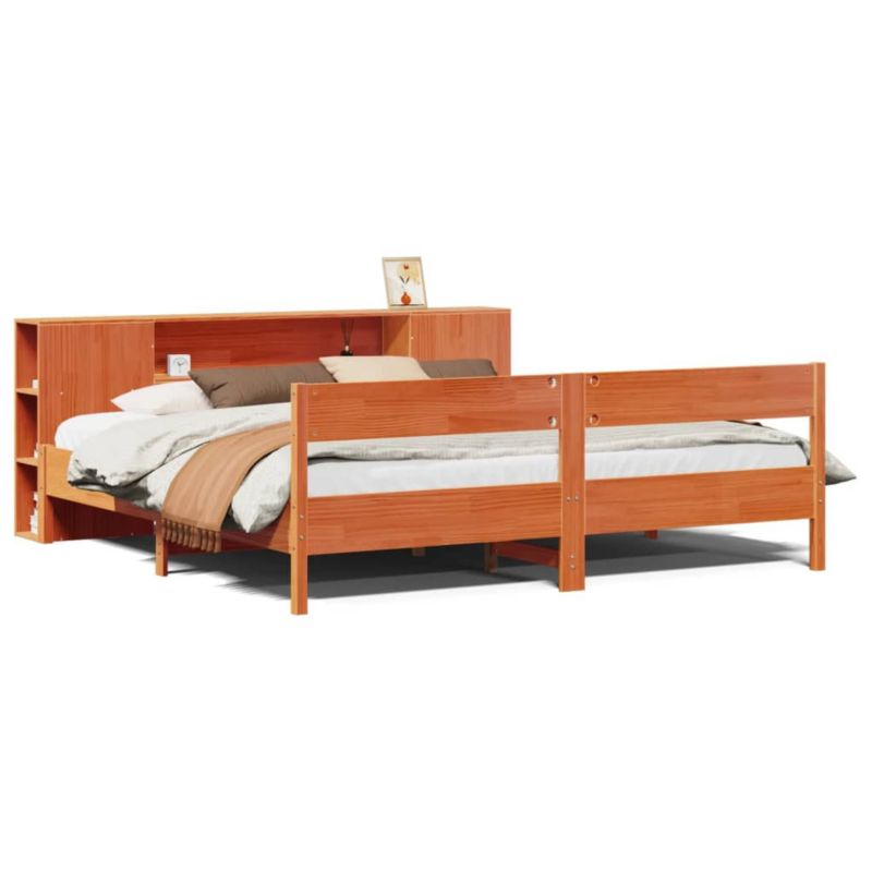 Łóżko drewniane WaszeMeble 200x200 cm brąz WM-3322938 1 szt.