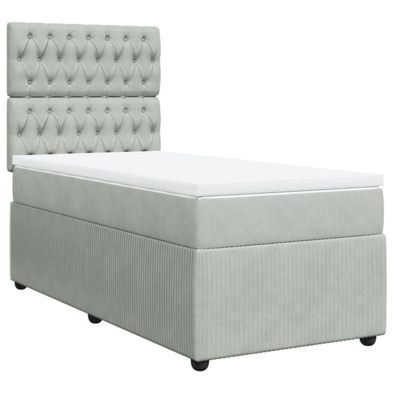 Łóżko kontynentalne WaszeMeble 100x200 cm jasnoszare WM-3292268 1 szt.