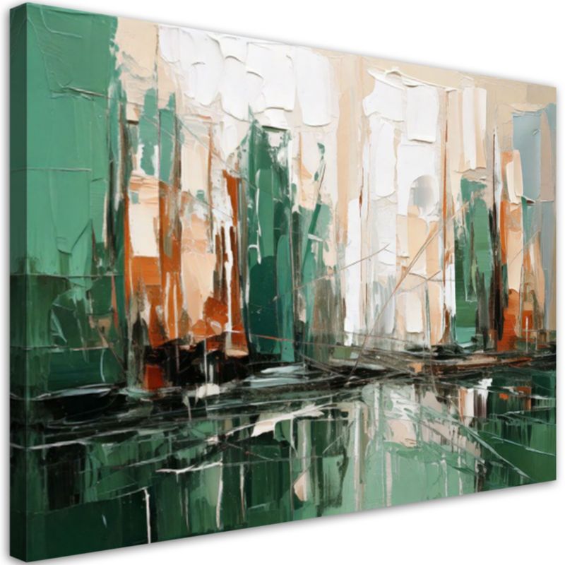 Obraz nowoczesny Feeby Miasto zielona abstrakcja jak malowana 90x60cm 1szt