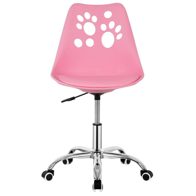 Krzesło obrotowe biurowe Springos ergonomiczny fotel na kółkach dla dzieci różowy 1 szt.