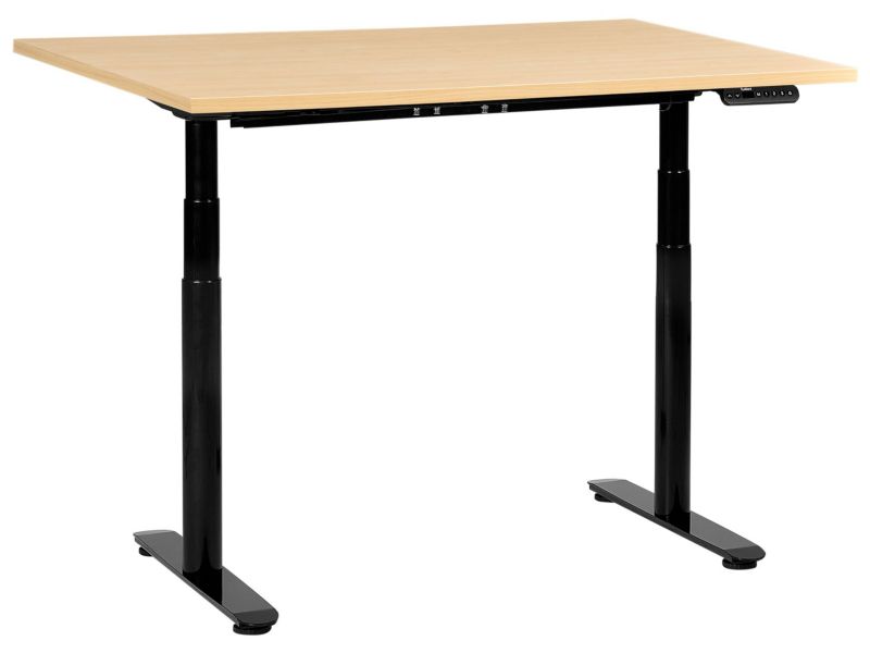 Biurko regulowane elektrycznie Destinas Czarny/ jasny brąz 120 cm 60 cm 1 szt.