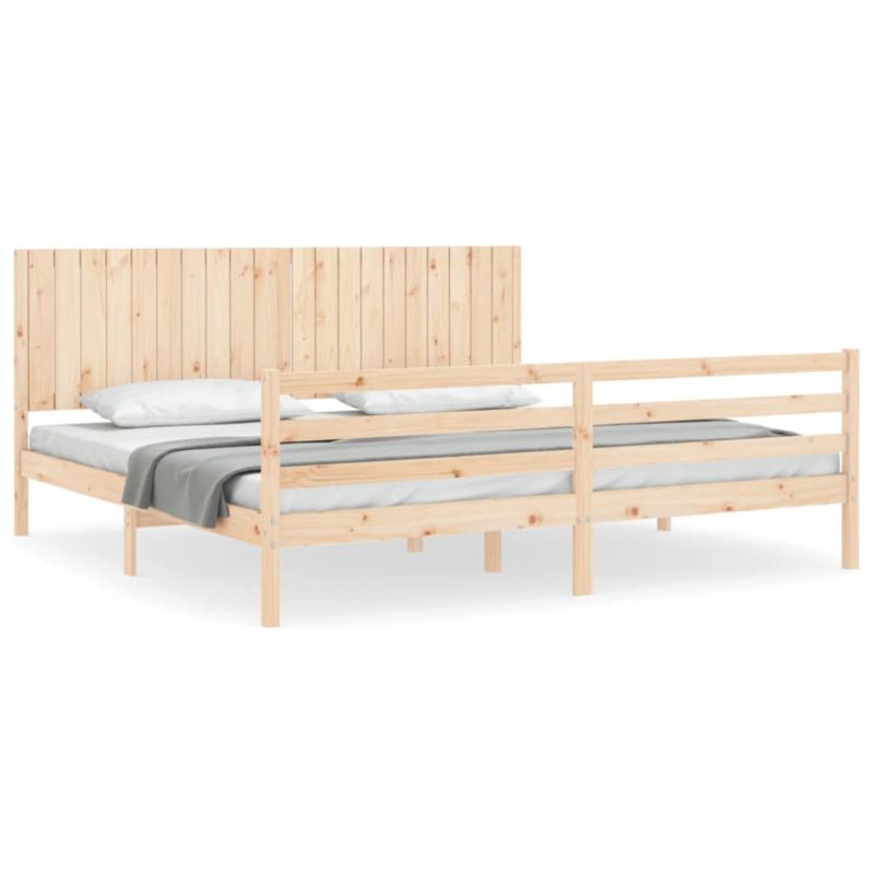 Łóżko drewniane WaszeMeble 200x200 cm brąz WM-3194786 1 szt.