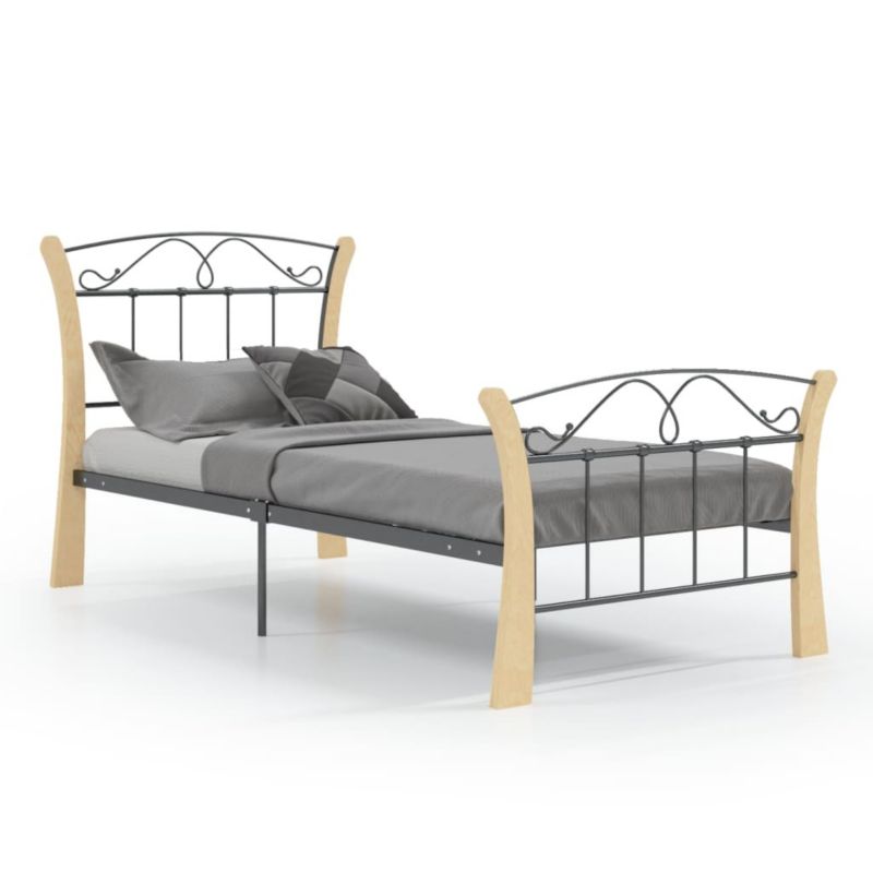 Łóżko metalowe WaszeMeble 90x200 cm czarne 1 szt.