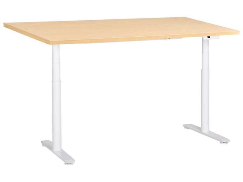 Biurko regulowane elektrycznie Destinas Jasny brąz/ biały 160 cm 72 cm 1 szt.