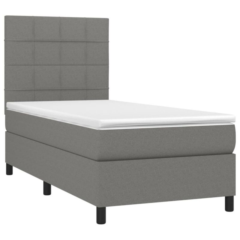 Łóżko kontynentalne WaszeMeble 90x200 cm ciemnoszara WM-3134846 1 szt.