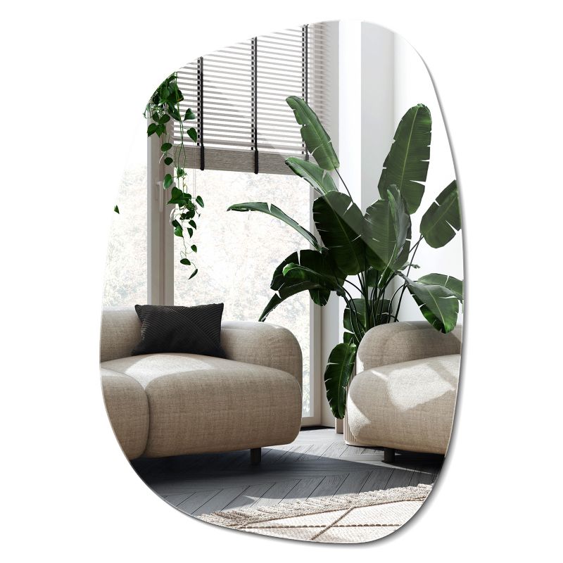 Lustro Organiczne Nieregularne Wallfluent 55 x 38 cm Ozdobne Ścienne Wiszące 1 szt.