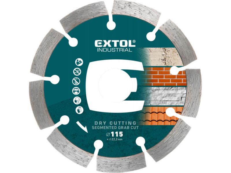 Tarcza Extol diamentowa segment do cięcia betonu kostki 115mm na sucho i mokro 1 szt