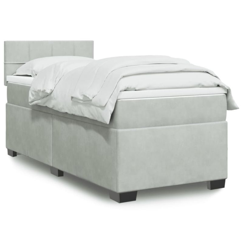 Łóżko kontynentalne WaszeMeble 90x190 cm jasnoszare WM-3288498 1 szt.