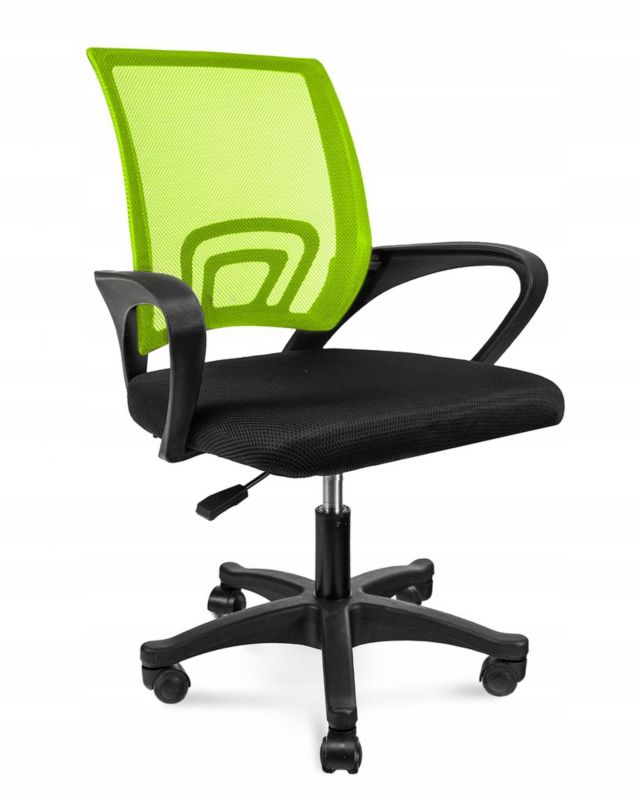 Krzesło obrotowe biurowe JUMI ergonomiczne regulowane SMART czarne zielone 1 szt.