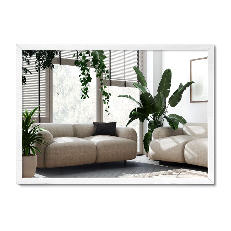 Nowoczesne Lustro Ścienne Wallfluent 70 x 50 cm w Białej Ramie 1 szt.