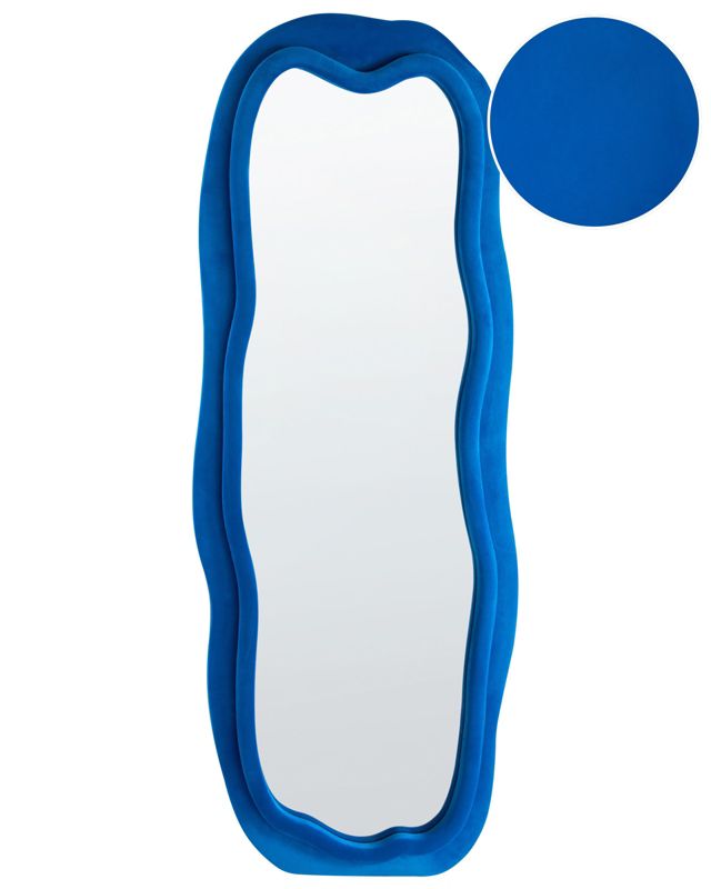 Lustro ścienne Beaune 56 cm 160 cm Welur Niebieski 1 szt.