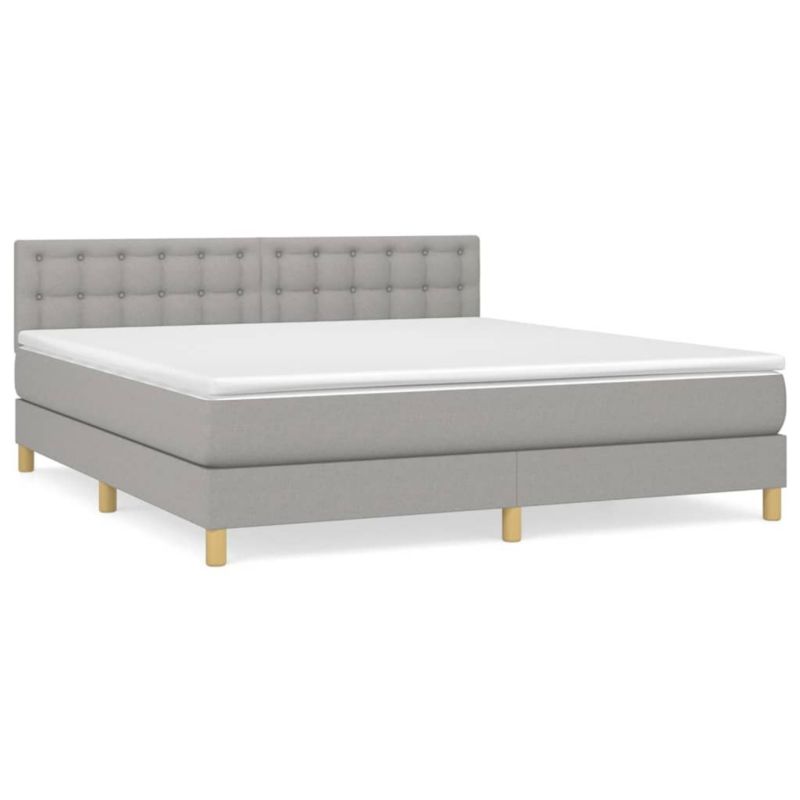 Łóżko kontynentalne WaszeMeble 180x200 cm jasnoszare WM-3140953 1 szt.