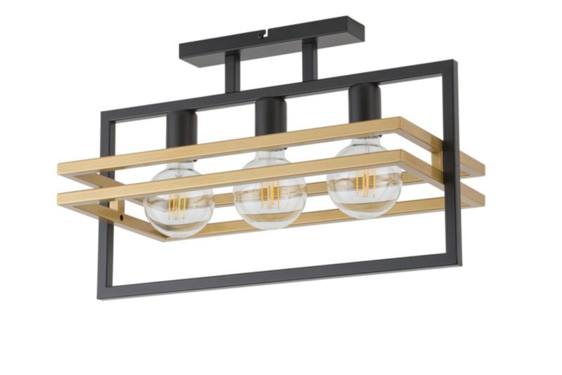 Lampa sufitowa wisząca Sigma Lighting Merci 0447 czarno-złota dekoracyjna 3xE27 x 1 szt.