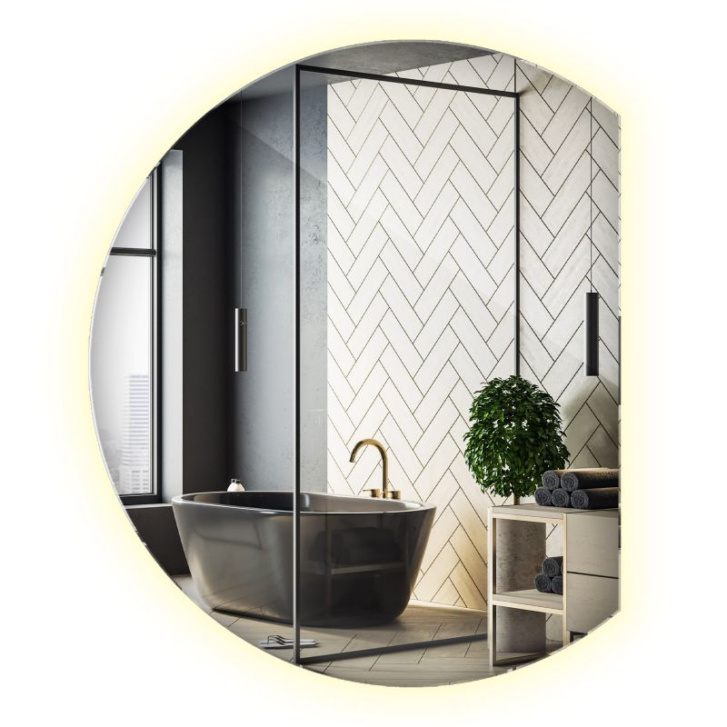 Lustro podświetlane Wallfluent 84 x 100 cm Ścienne LED do Salonu neutralne światło 1 szt.