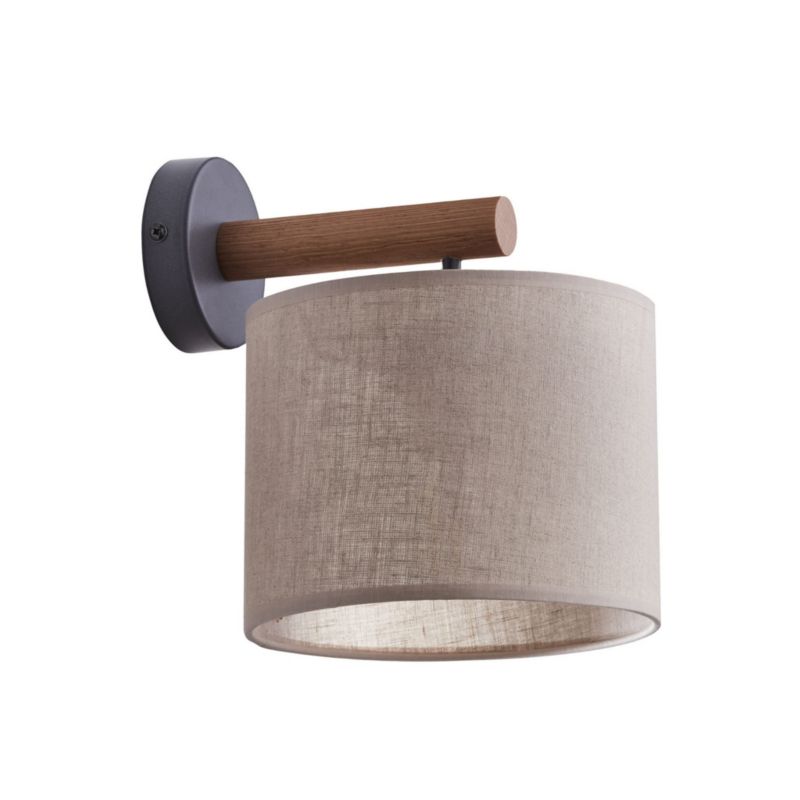 Kinkiet ścienny TK-Lighting Deva ciemne drewno-czarny-len 1 x E27 x IP20 wym: 26,5 x 20 x 25,5 cm - 1 szt.