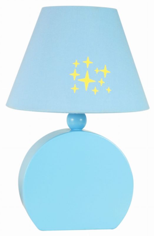 Lampka stołowa Candellux Ofelia niebieska 1 x E14 x 40W IP20 wym: 26 x 18 x 18 cm drewno - 1 szt.