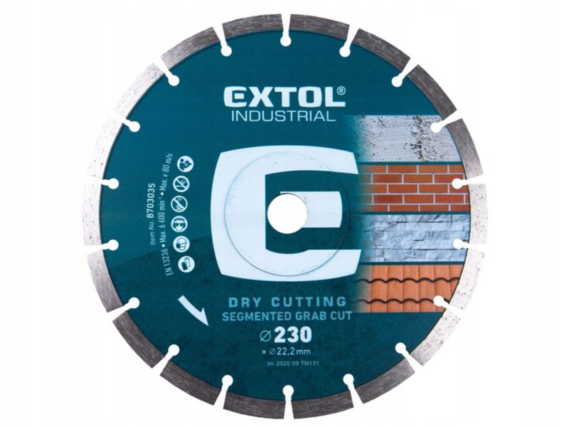 Tarcza diamentowa Extol segment do betonu kostki 230 mm na sucho i mokro 1 szt