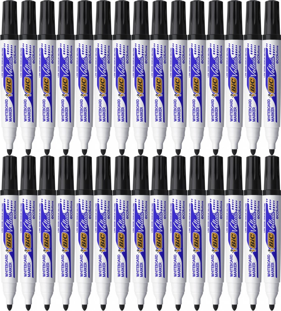 48x Marker suchościeralny Bic Velleda ECOlutions, okrągła, 4.95mm, czarny