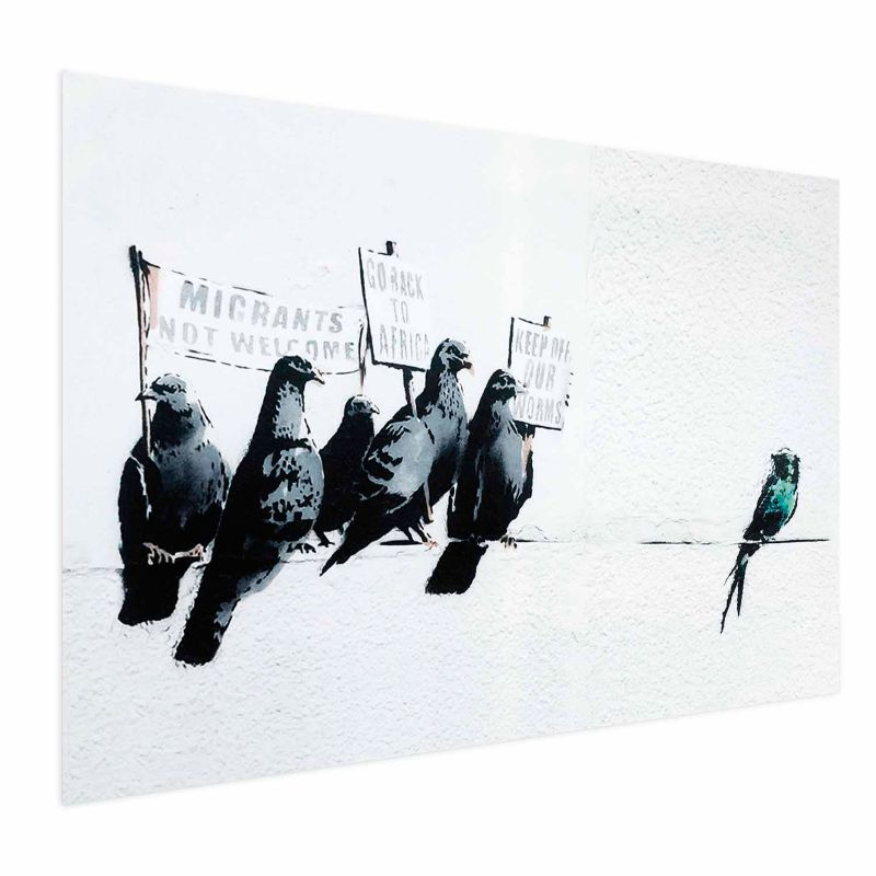 Plakat Artgeist Ksenofobiczne gołębie 60x40 cm bez ramy bez marginesu 1 szt