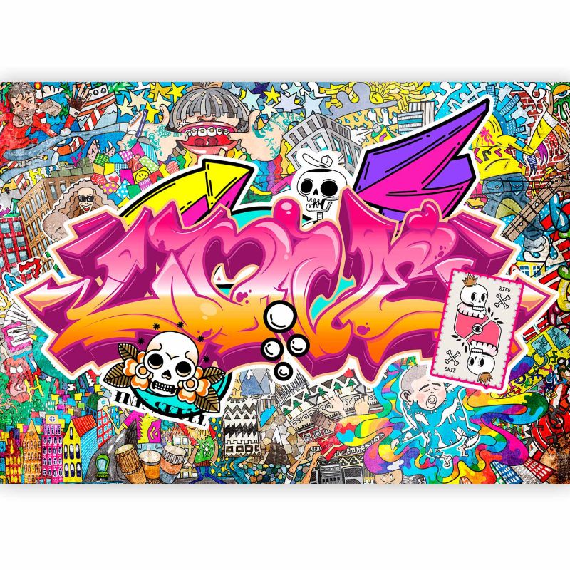 Fototapeta flizelinowa Premium Artgeist 155g/m2 Street art biała 150x105 (3 części) 10012aa rolka 1 szt