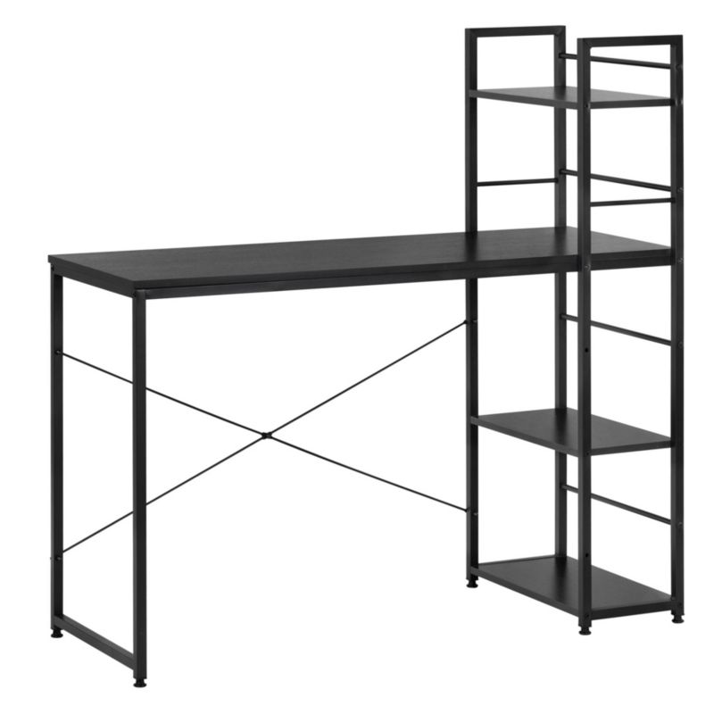 Biurko metalowe z półkami Springos industrialne, stolik komputerowy 120x64x122 cm czarne 1 szt.