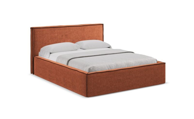 Tapicerowane łóżko z pojemnikiem - 140x200 LaMiaSofa Anani Szynila 140x200 Terakota 1 szt.