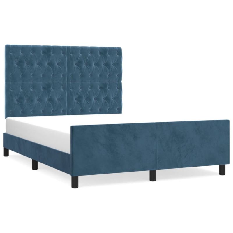 Łóżko tapicerowane WaszeMeble 140x190 cm ciemnoniebieska WM-3125938 1 szt.