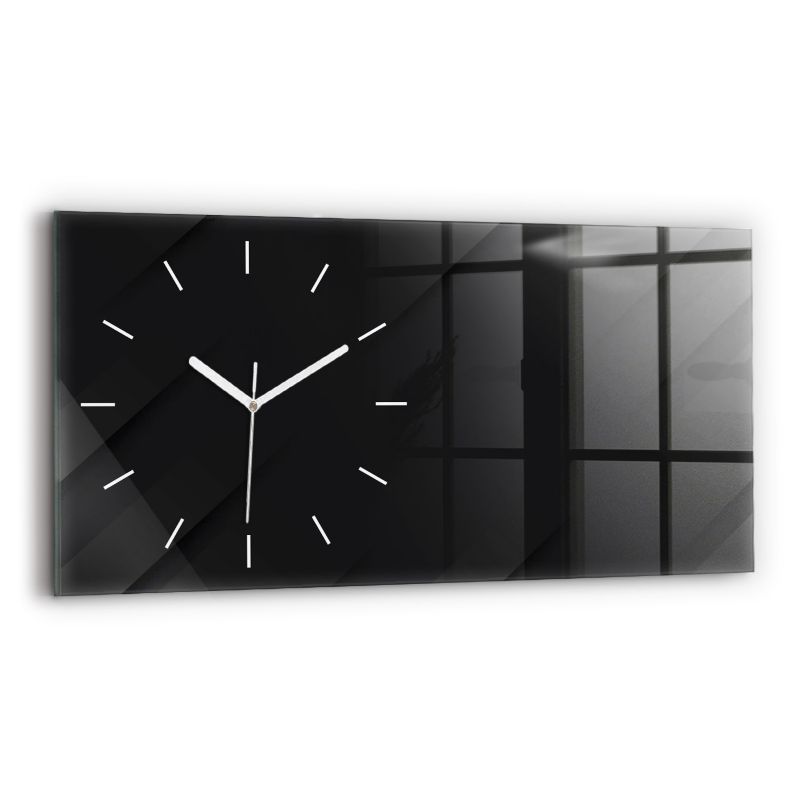 Zegar szklany białe wskazówki Wallfluent 60x30 cm Ciemna ściana wzór 1 szt.