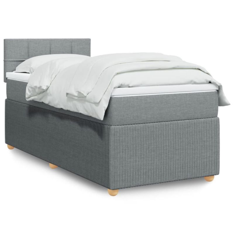 Łóżko kontynentalne WaszeMeble 100x200 cm jasnoszare WM-3289667 1 szt.