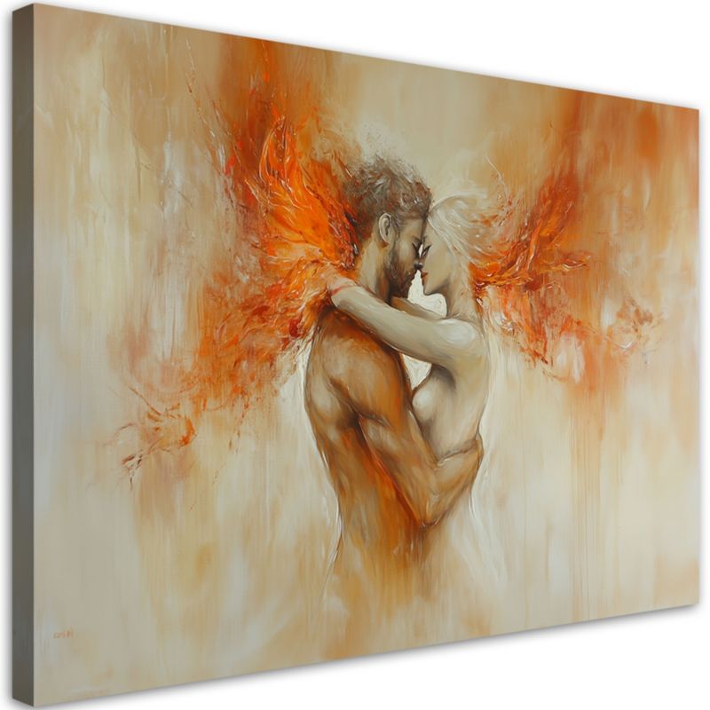 Obraz na płótnie Feeby Akt Miłosny Kochankowie Beżowy 100x70cm 1szt
