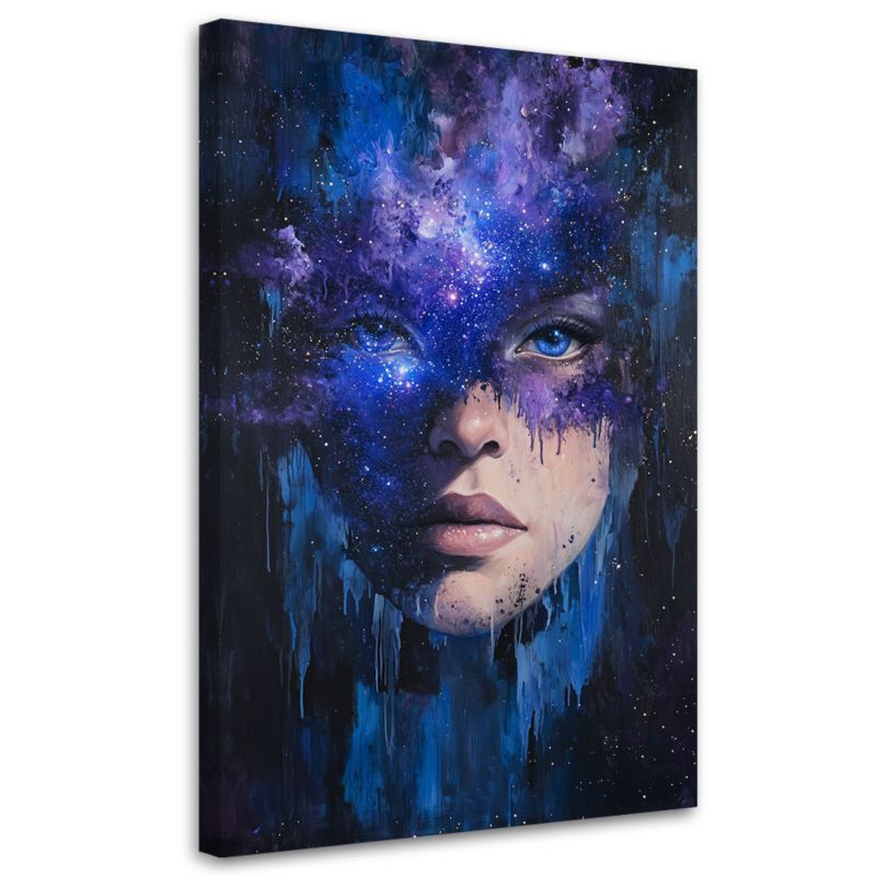 Obraz do salonu Feeby Twarz Kobiety Kosmiczna Abstrakcja 70x100cm 1szt
